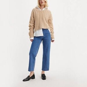 EUC levis cropped ribcage straight ankle jeans